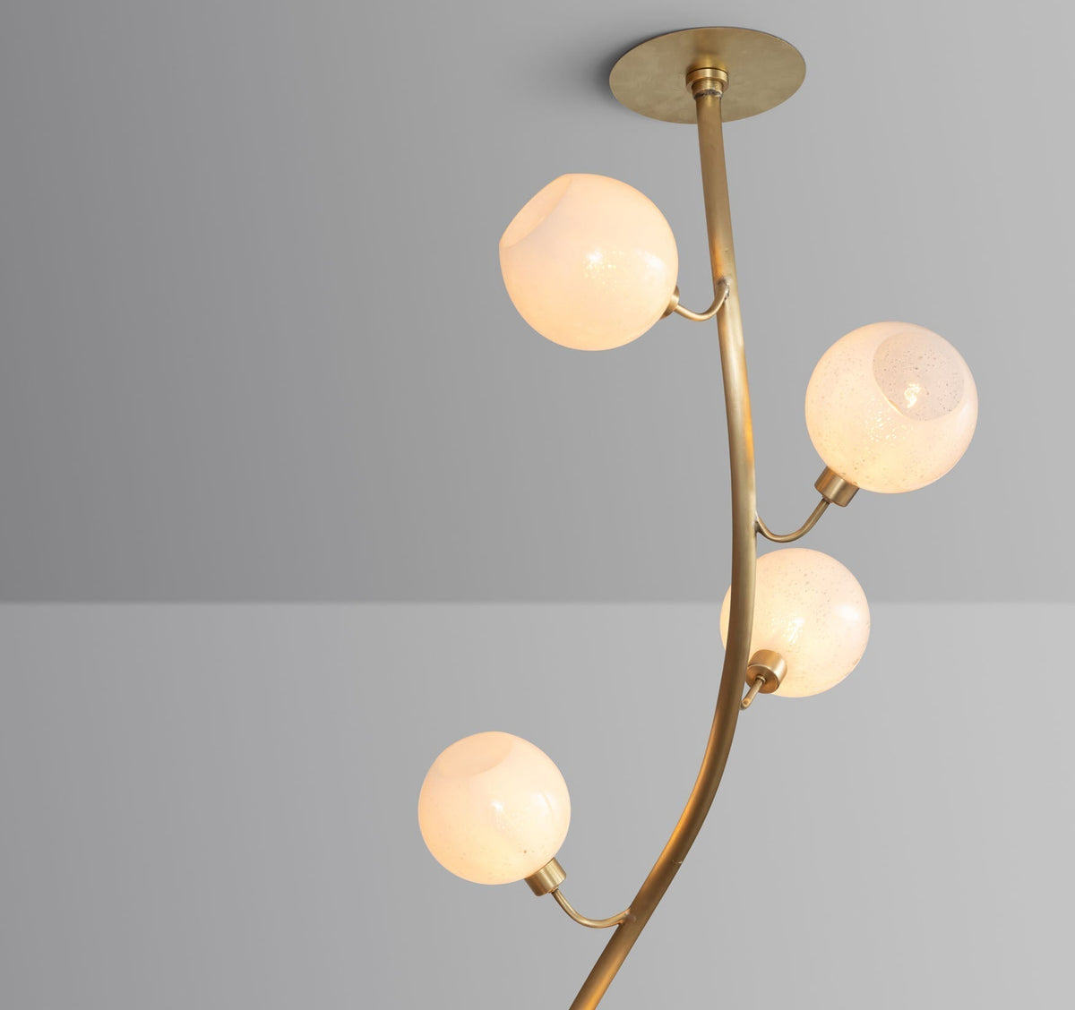 Modern Vertical Handcrafted Glass Globe Chandelier for High Ceilings - Brig Lighting