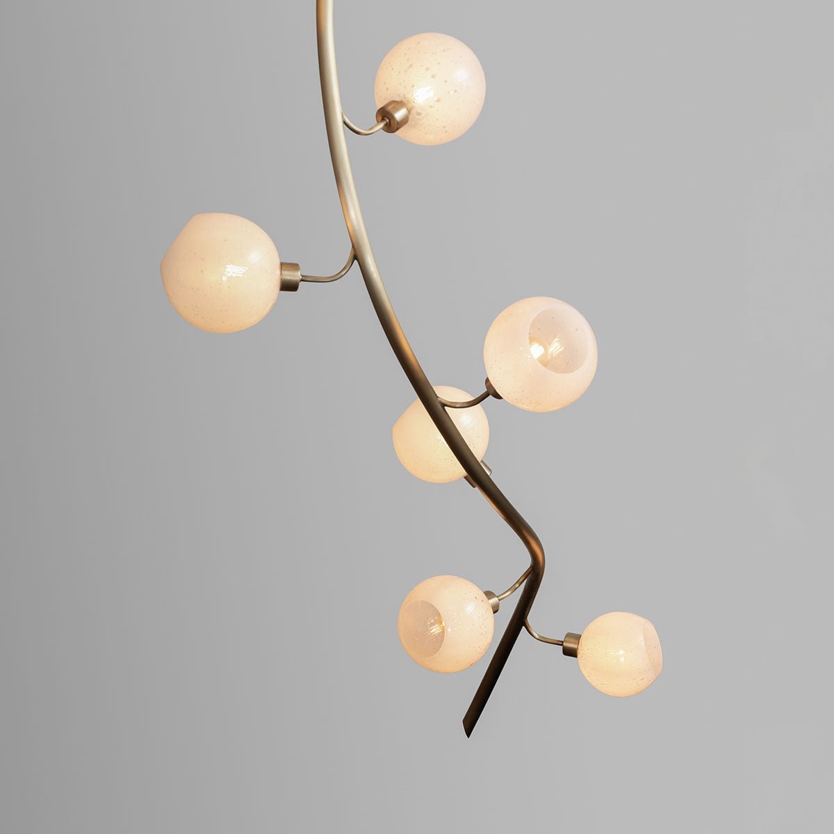 Modern Vertical Handcrafted Glass Globe Chandelier for High Ceilings - Brig Lighting