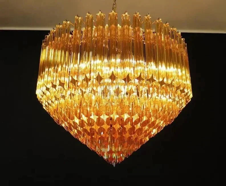 Murana Glass Chandelier – Amber - briglamps