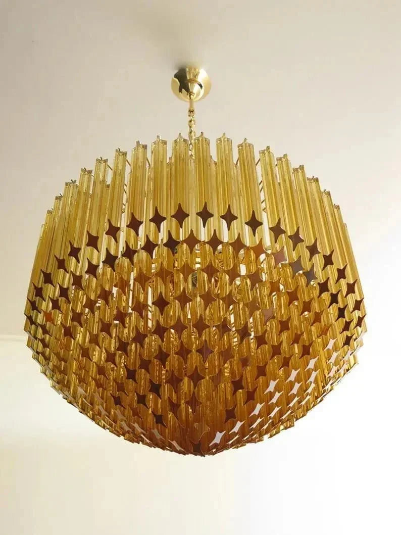 Murana Glass Chandelier – Amber - briglamps