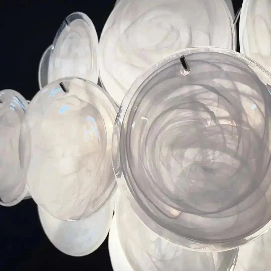 Murano Chandelier 36 White Disks - Brig Lighting