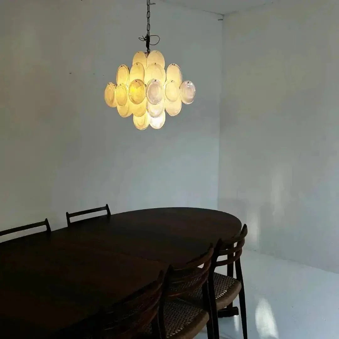 Murano Chandelier 36 White Disks - Brig Lighting