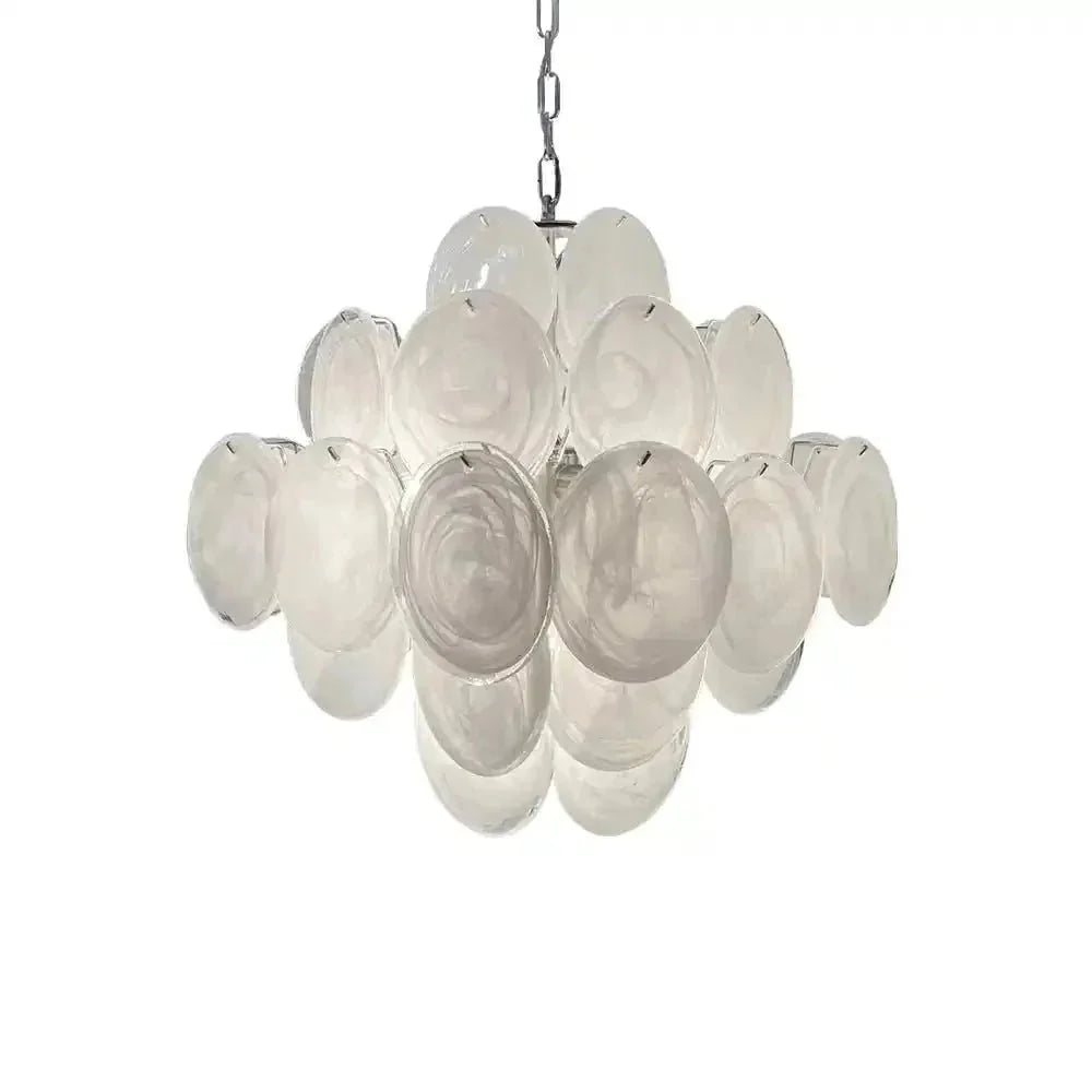 Murano Chandelier 36 White Disks - Brig Lighting