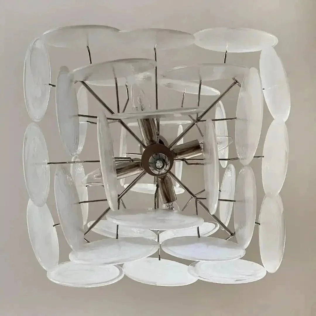 Murano Chandelier 36 White Disks - Brig Lighting