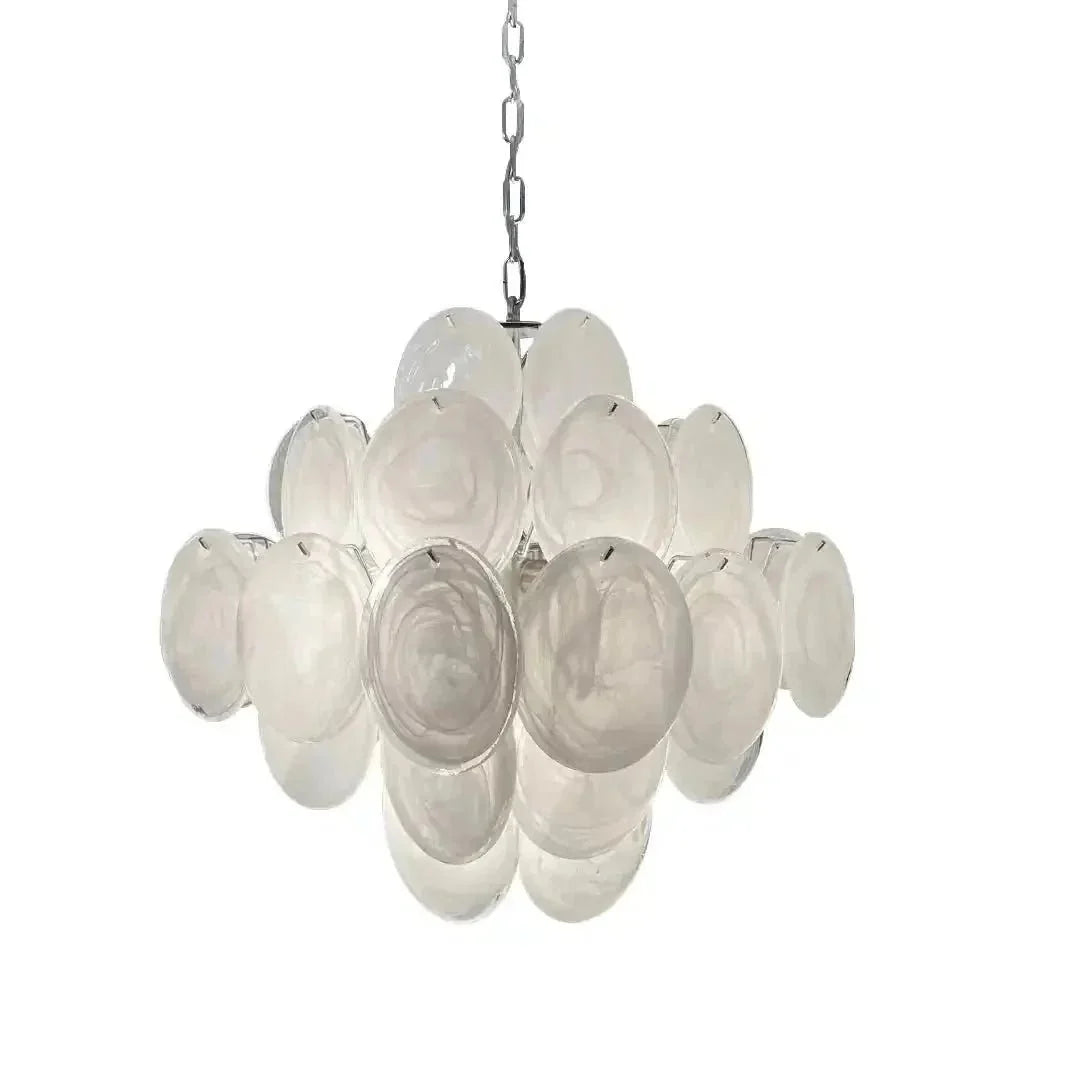 Murano Chandelier 36 White Disks - Brig Lighting
