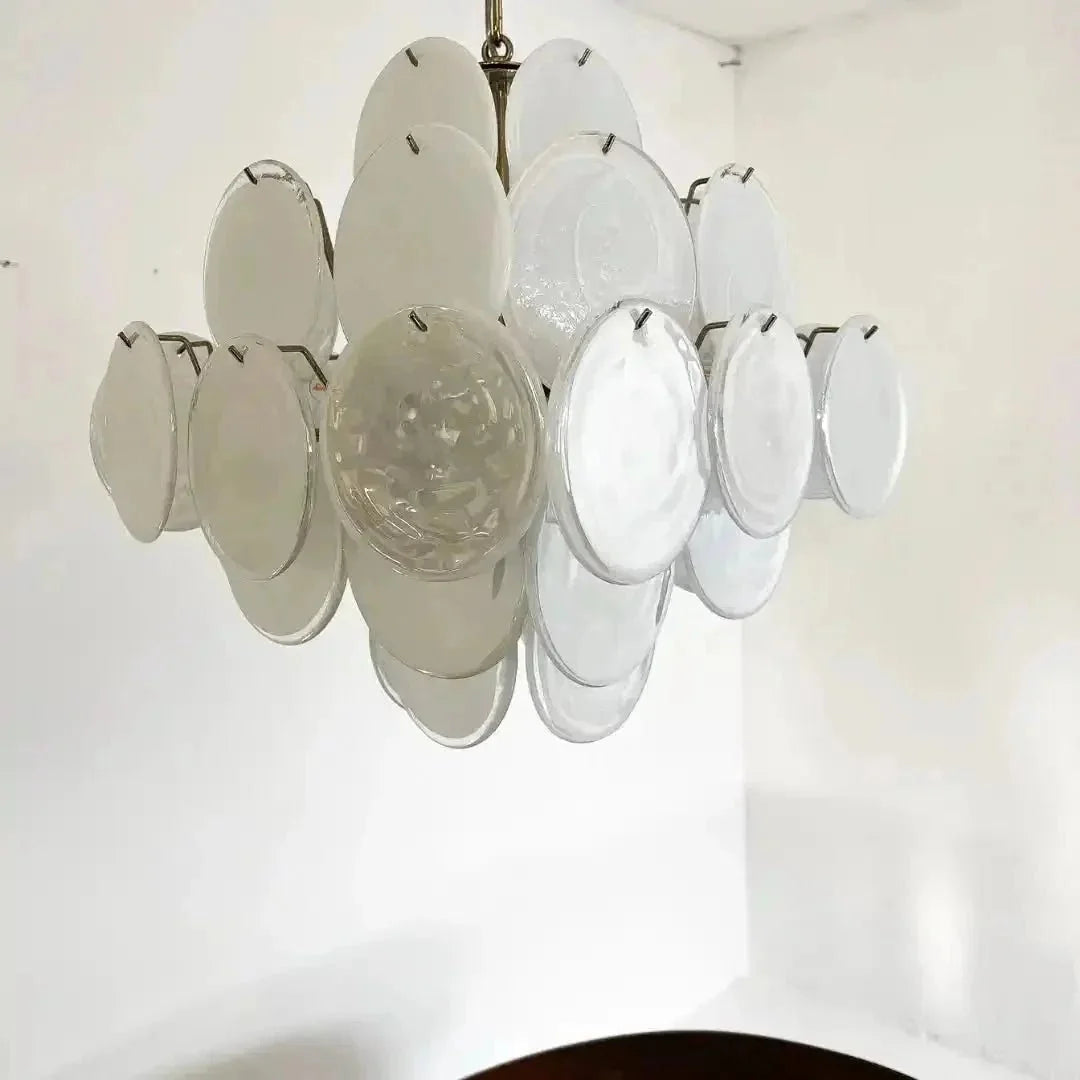 Murano Chandelier 36 White Disks - Brig Lighting