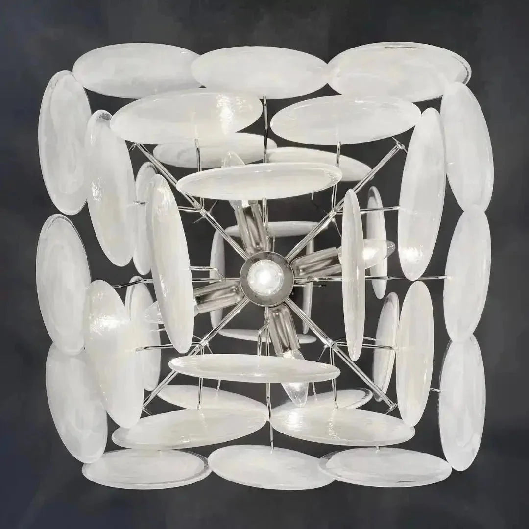 Murano Chandelier 36 White Disks - Brig Lighting