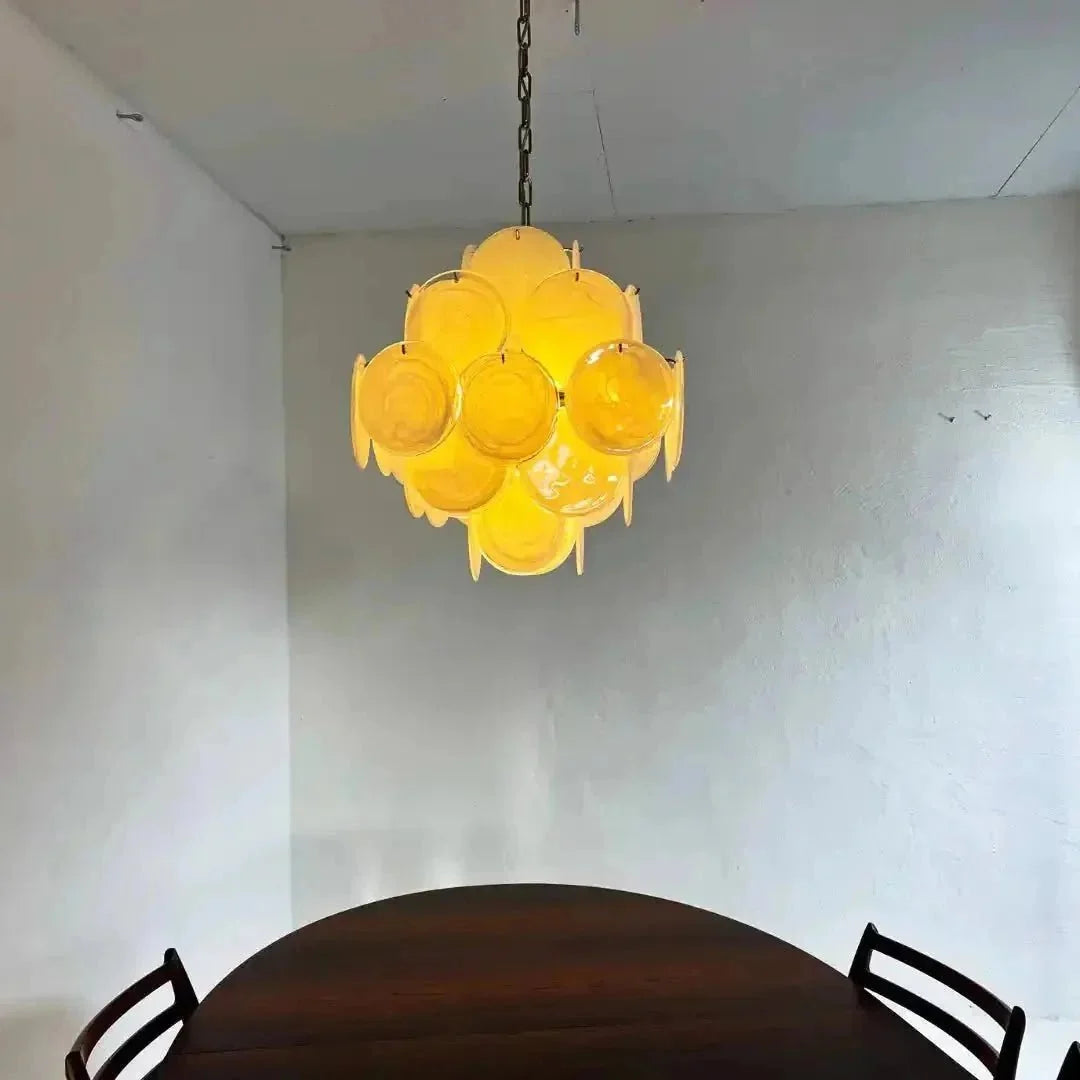 Murano Chandelier 36 White Disks - Brig Lighting