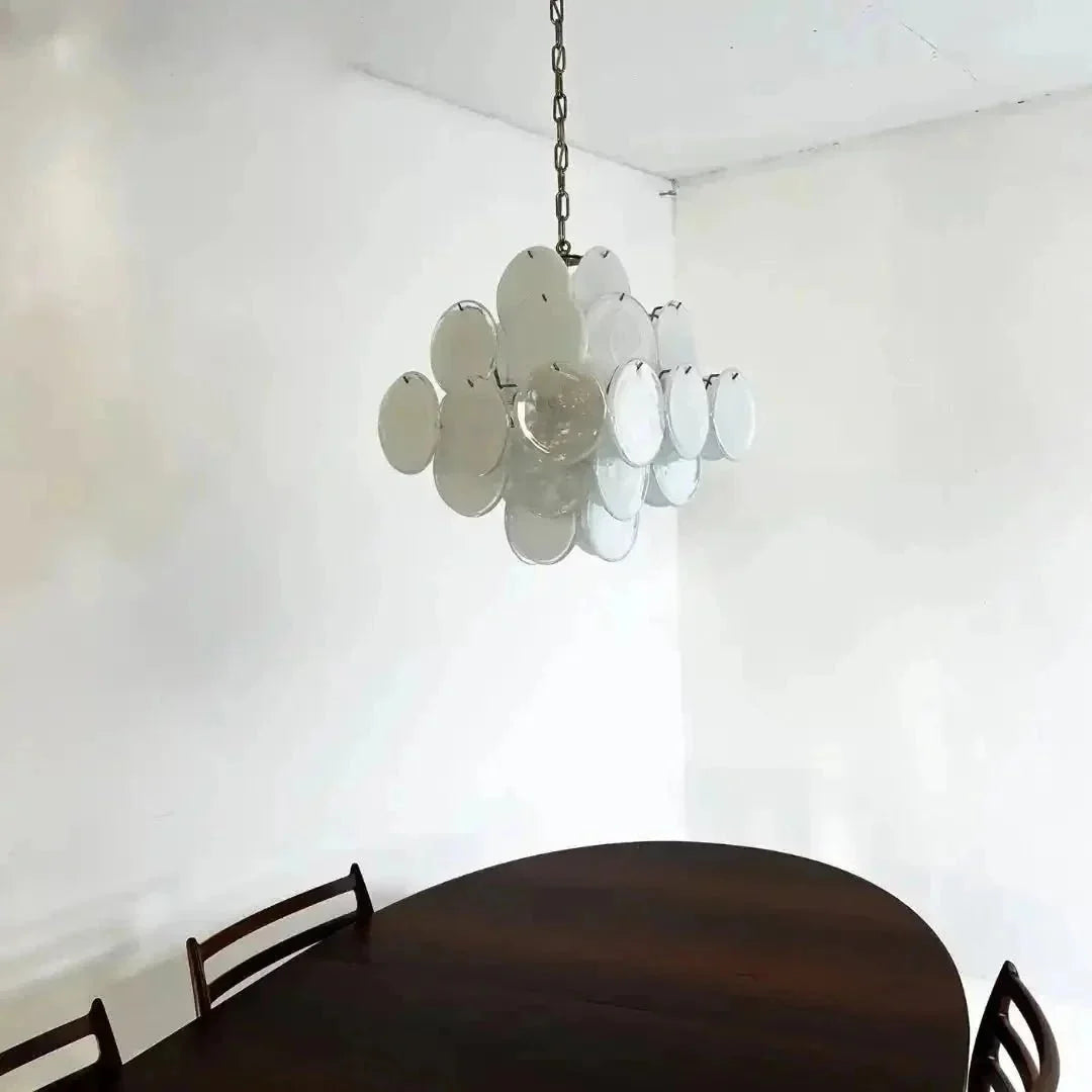 Murano Chandelier 36 White Disks - Brig Lighting