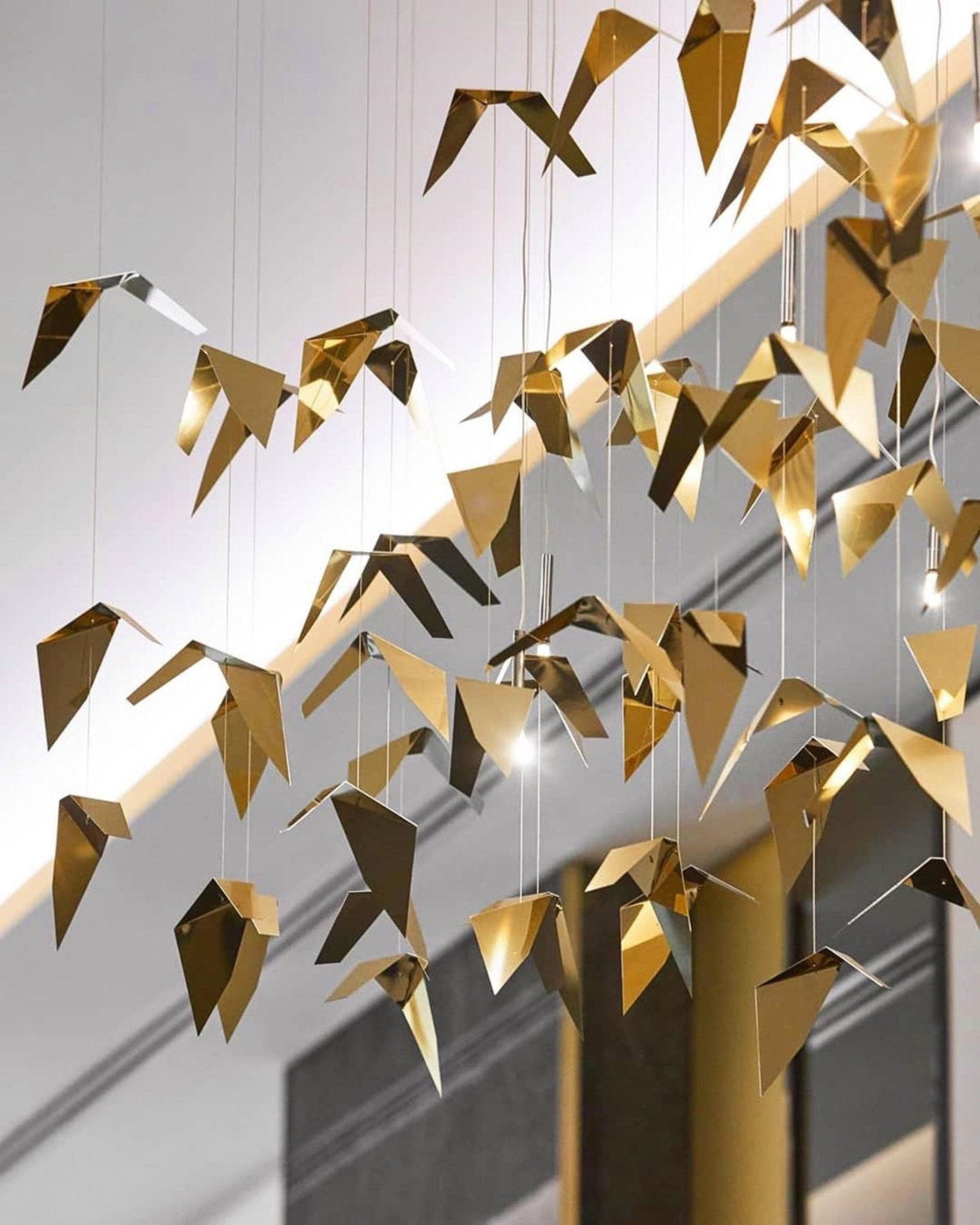 New Creative Golden Wings Floating Chandelier for Hall/Hotel/Restaurant - briglamps