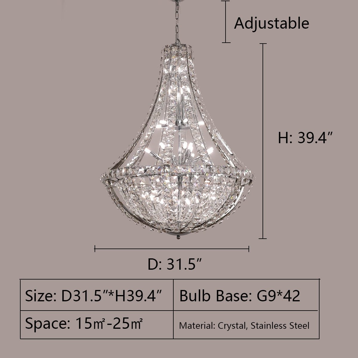 New Extra Large Luxury and Elegant Crystal Chandelier for Living Room/Staircase/Foyer/Villa/Duplex Hall - briglamps