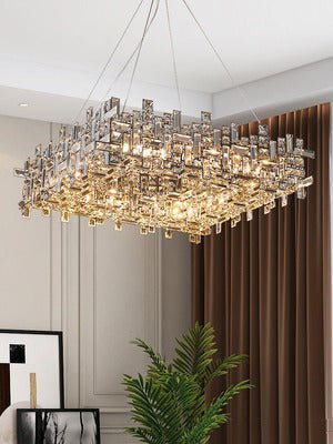 New Italian Style Light Luxury Villa Duplex Designer Luxury Crystal Chandelier for Dining/Living Room/Bedroom - briglamps