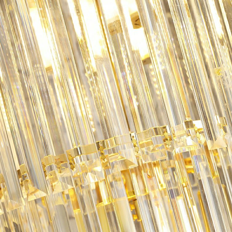 New Style Royal Large Crystal Chandelier Long Ceiling Lighting Fixture For Living Room Staircase/ Entryway - briglamps