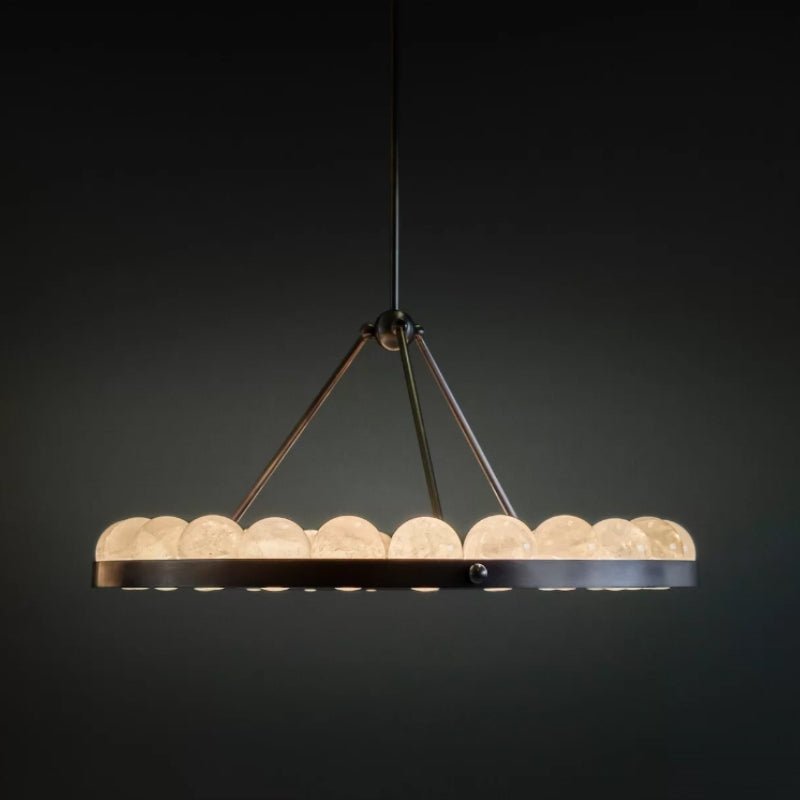Oliver Modern Alabaster Suter Round Chandelier - Brig Lighting
