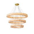 OLYRA 3-TIER ROUND ALABASTER CHANDELIER 39" 47" 59"D - Brig Lighting