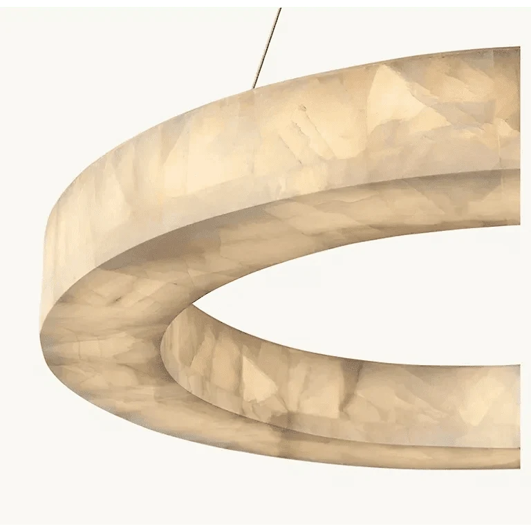 OLYRA 3-TIER ROUND ALABASTER CHANDELIER 39" 47" 59"D - Brig Lighting
