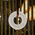 Oslo L1P Pendant Alabaster Chandelier, Halo Ring Chandelier With canopy Over Dining Table - Brig Lighting