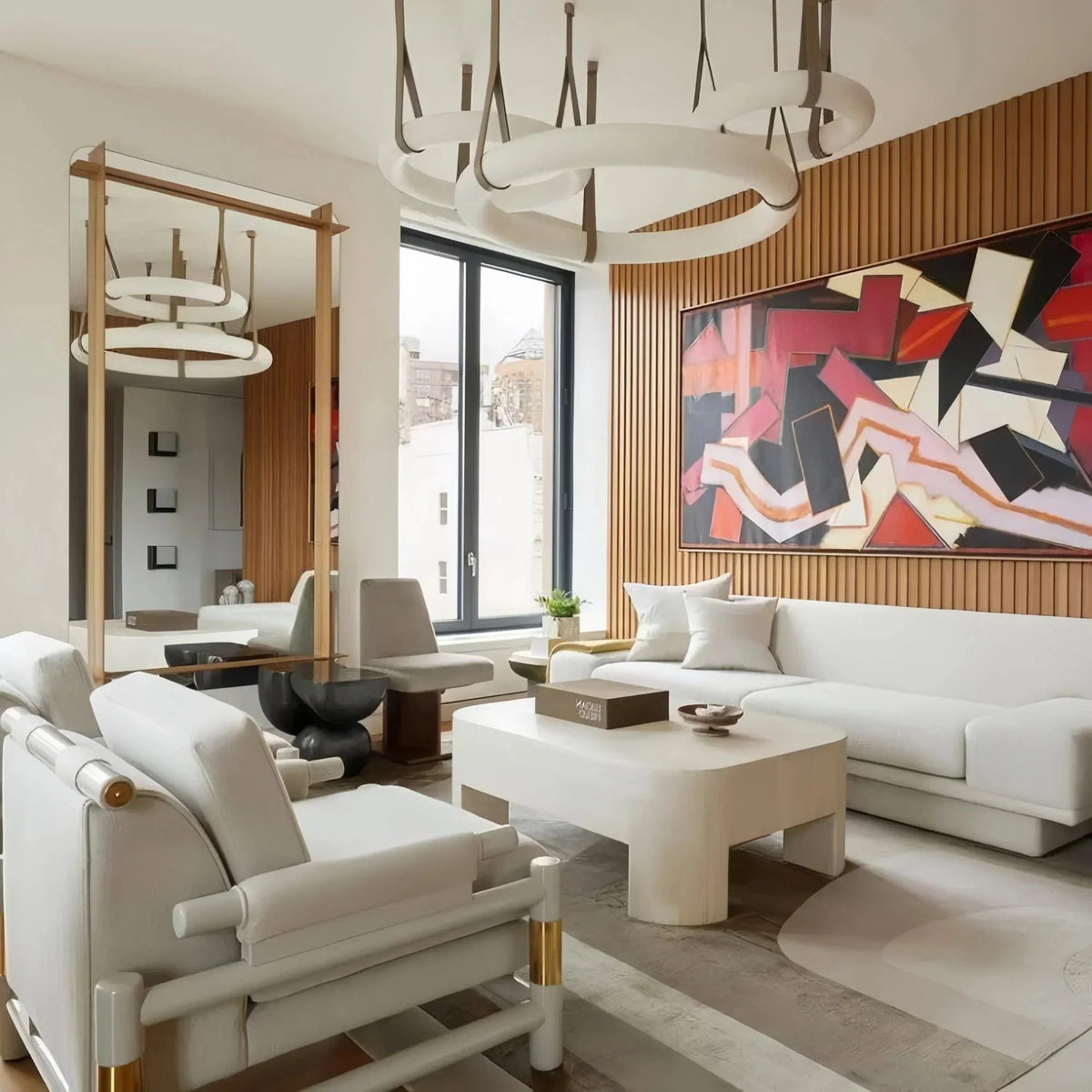 Oslo L1P Pendant Alabaster Chandelier, Halo Ring Chandelier With canopy Over Dining Table - Brig Lighting