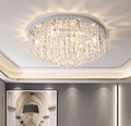 Oversize Luxury Flush Mount Crystal Chandelier for Living Room/Bedroom - briglamps