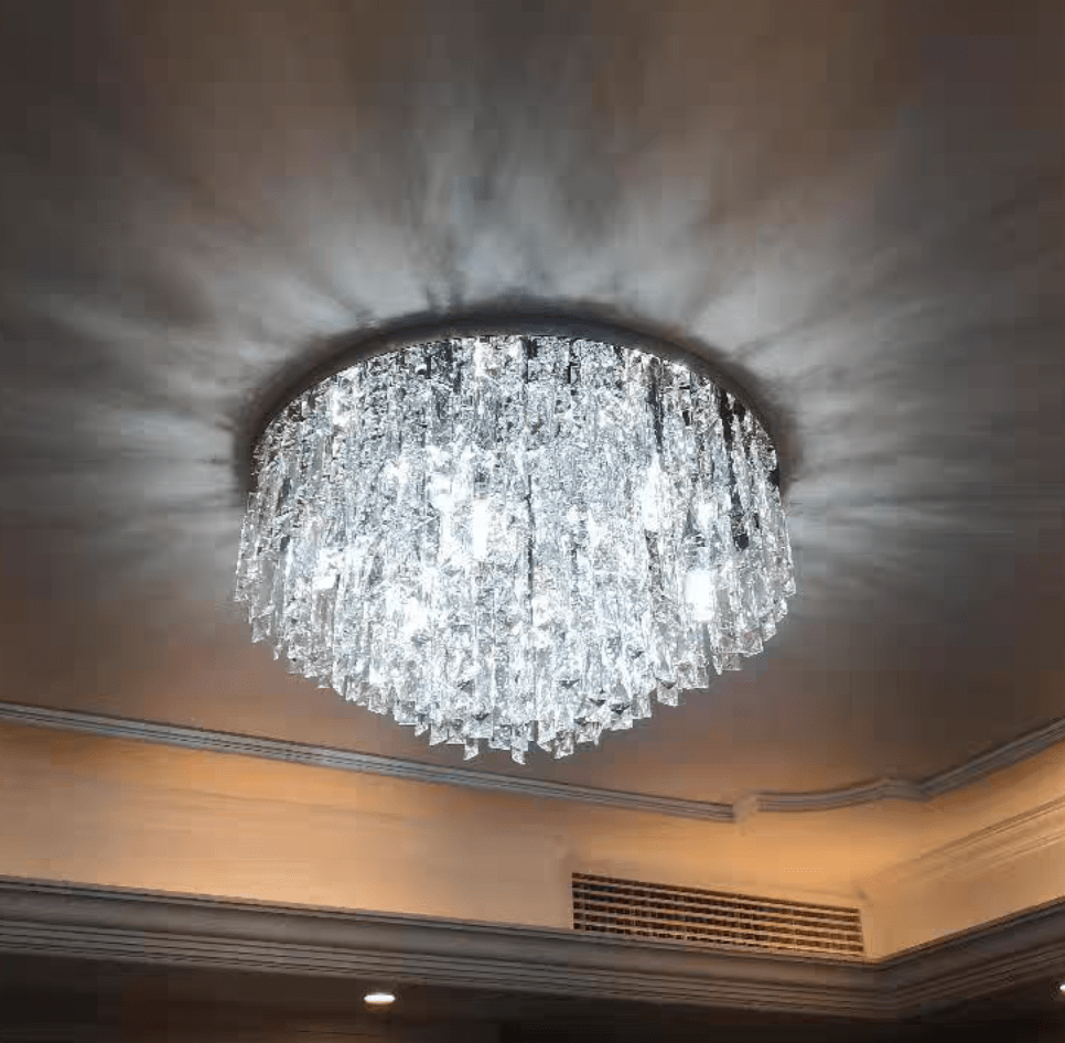 Oversize Luxury Flush Mount Crystal Chandelier for Living Room/Bedroom - briglamps