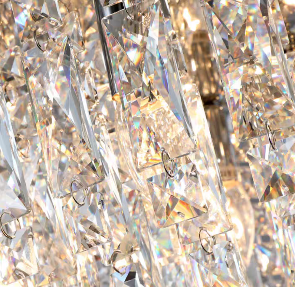 Oversize Luxury Flush Mount Crystal Chandelier for Living Room/Bedroom - briglamps