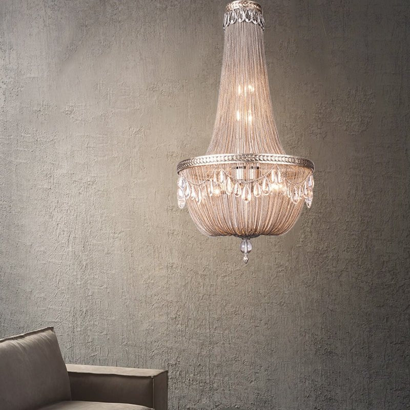 Oversize Modern Metal Art Luxury Crystal Chandelier for Duplex Hall/Staircase/Villa/Foyer - briglamps