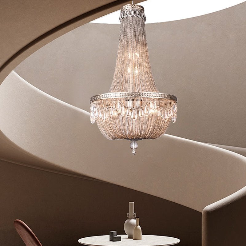Oversize Modern Metal Art Luxury Crystal Chandelier for Duplex Hall/Staircase/Villa/Foyer - briglamps
