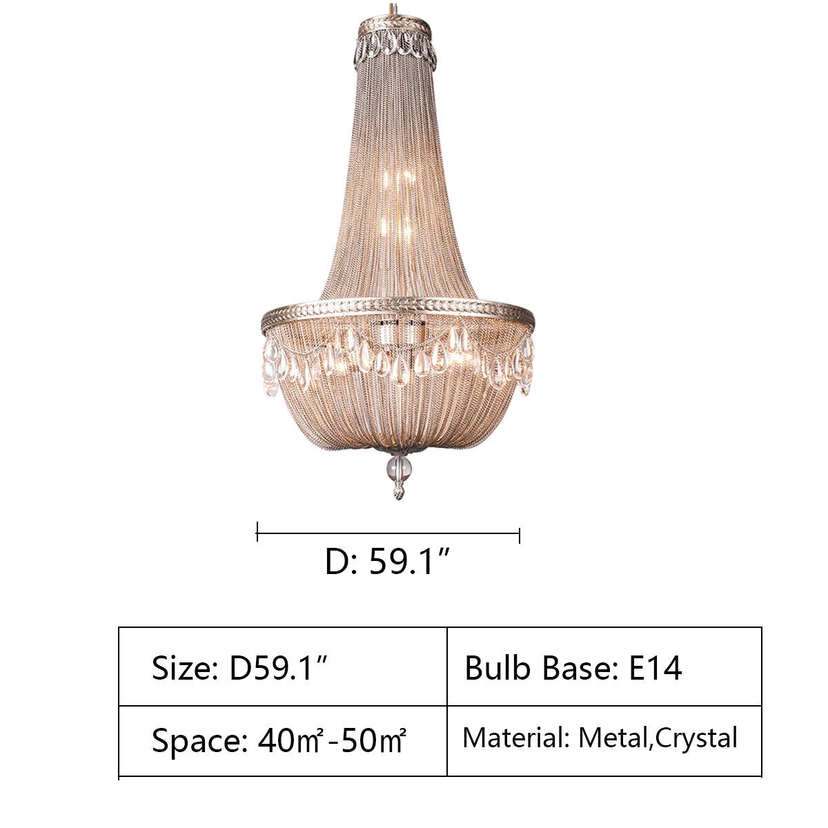 Oversize Modern Metal Art Luxury Crystal Chandelier for Duplex Hall/Staircase/Villa/Foyer - briglamps