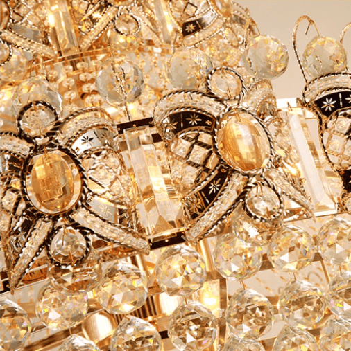 Oversized Luxury Multi - layers Gold Crystal Chandelier For High - ceiling Living Room/Foyer - briglamps