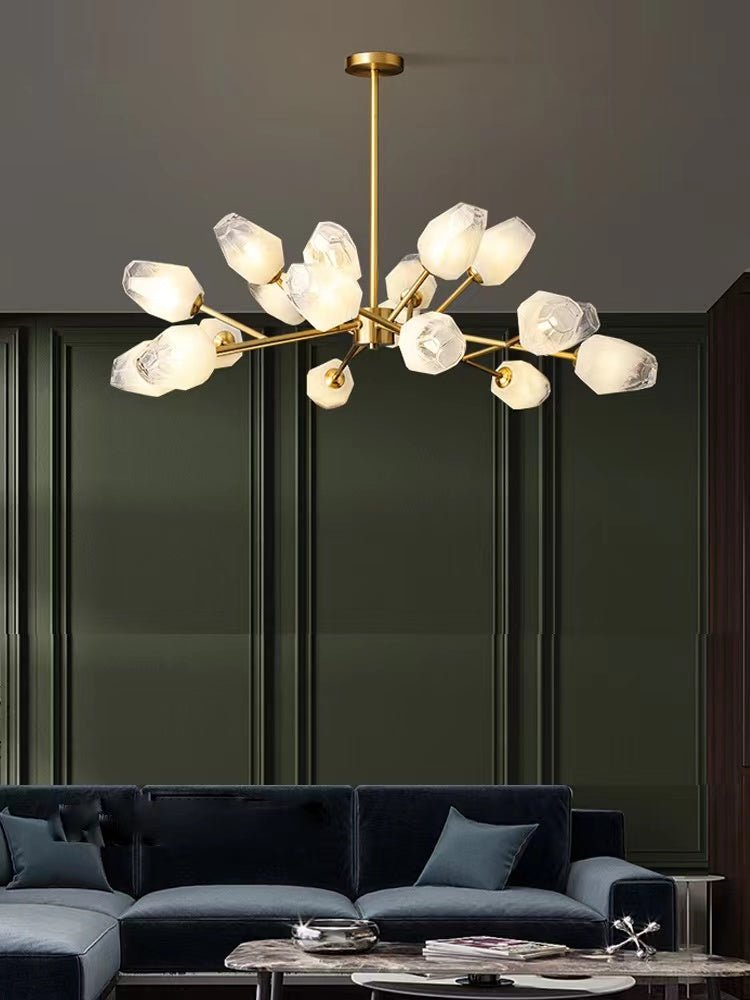 Oversized Modern Sputnik Facet Multiple Glass Chandelier for Living Room/Bedroom - briglamps
