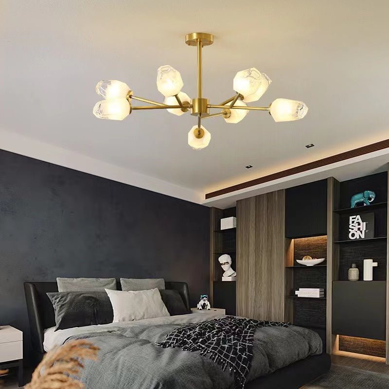 Oversized Modern Sputnik Facet Multiple Glass Chandelier for Living Room/Bedroom - briglamps