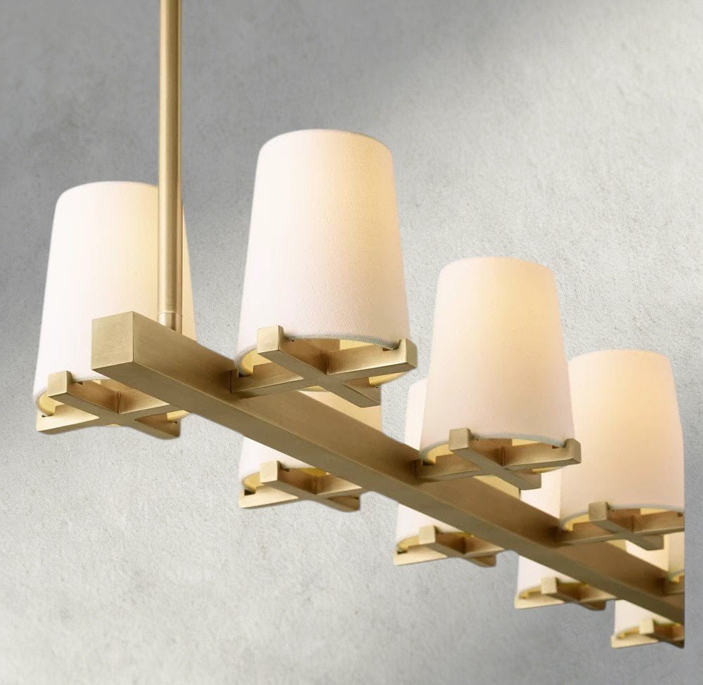 Pauillac Fabric Shade Linear Chandelier 49", 60" - Brig Lighting