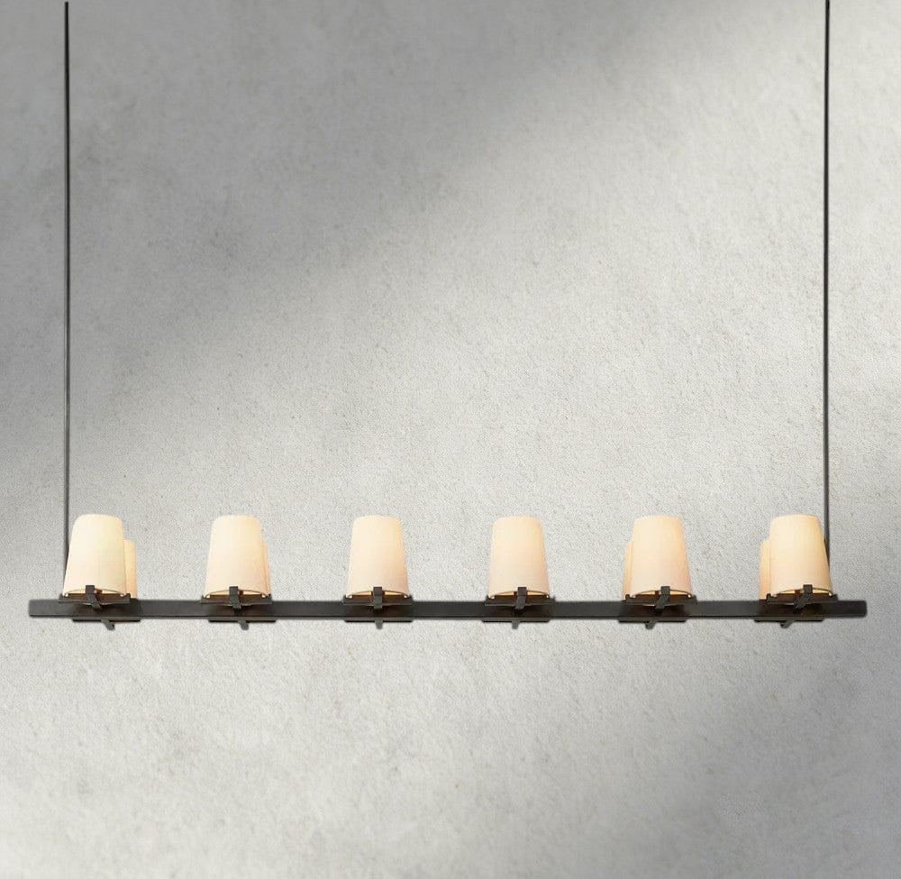 Pauillac Fabric Shade Linear Chandelier 49", 60" - Brig Lighting
