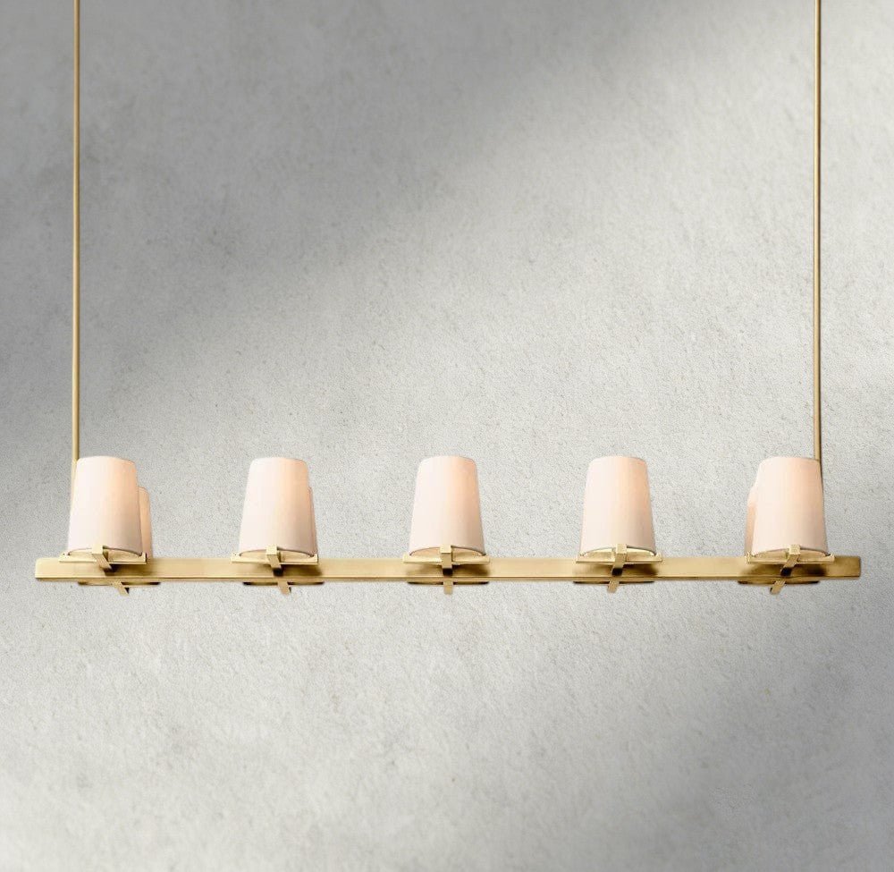 Pauillac Fabric Shade Linear Chandelier 49", 60" - Brig Lighting