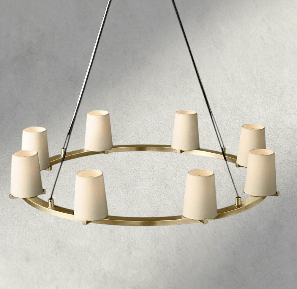 Pauillac Fabric Shade Round Chandelier 36", 48", 60" - Brig Lighting
