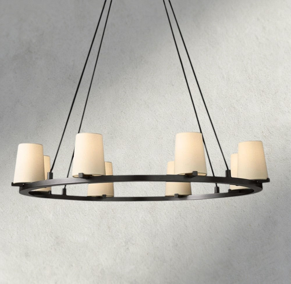 Pauillac Fabric Shade Round Chandelier 36", 48", 60" - Brig Lighting