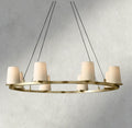Pauillac Fabric Shade Round Chandelier 36", 48", 60" - Brig Lighting