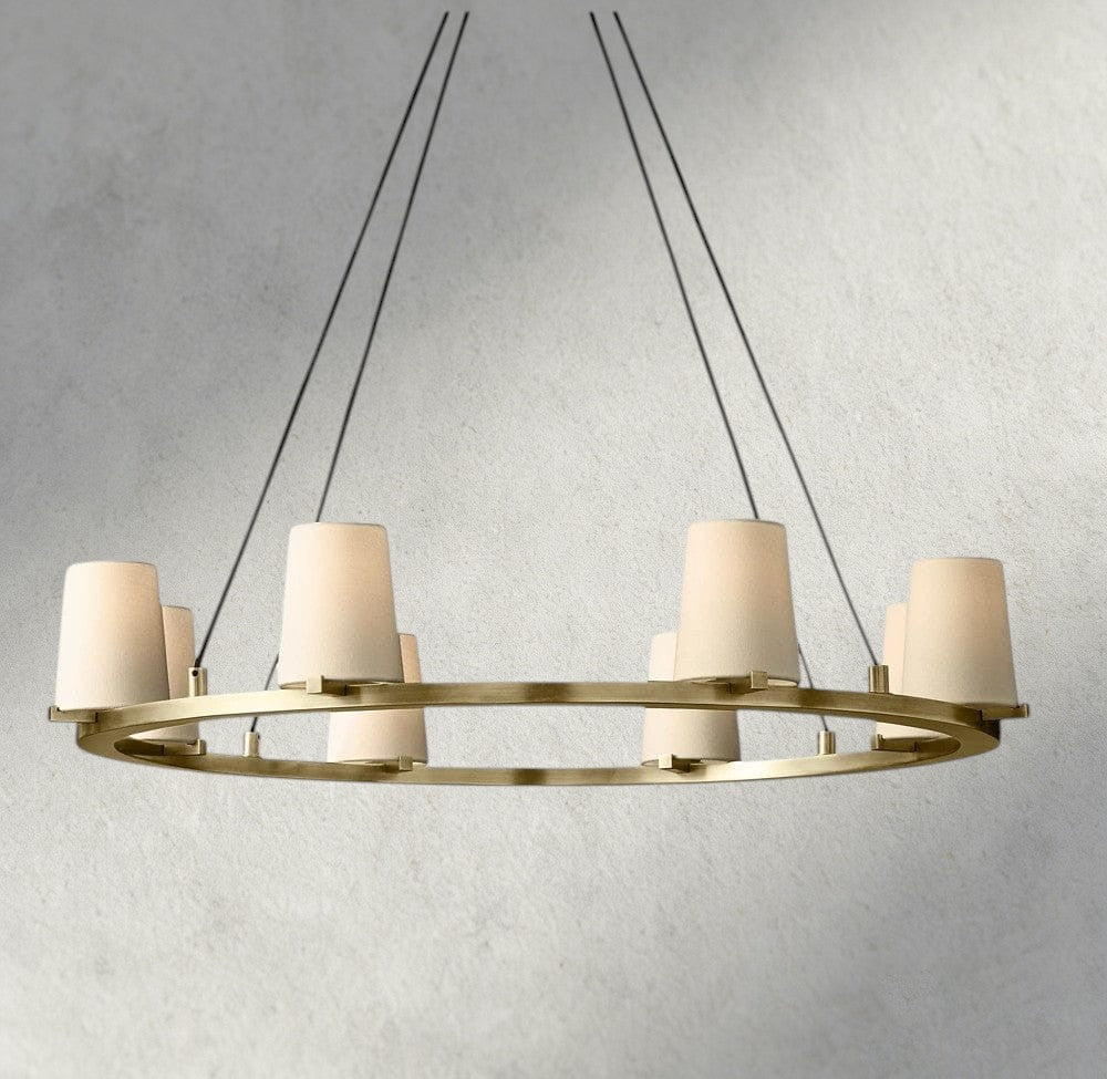Pauillac Fabric Shade Round Chandelier 36", 48", 60" - Brig Lighting