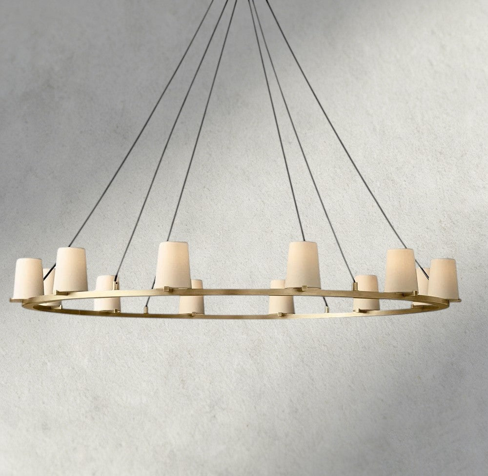 Pauillac Fabric Shade Round Chandelier 36", 48", 60" - Brig Lighting