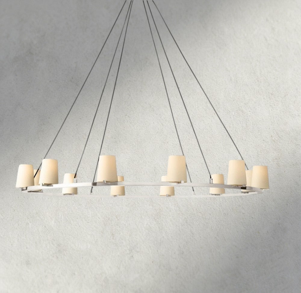 Pauillac Fabric Shade Round Chandelier 36", 48", 60" - Brig Lighting