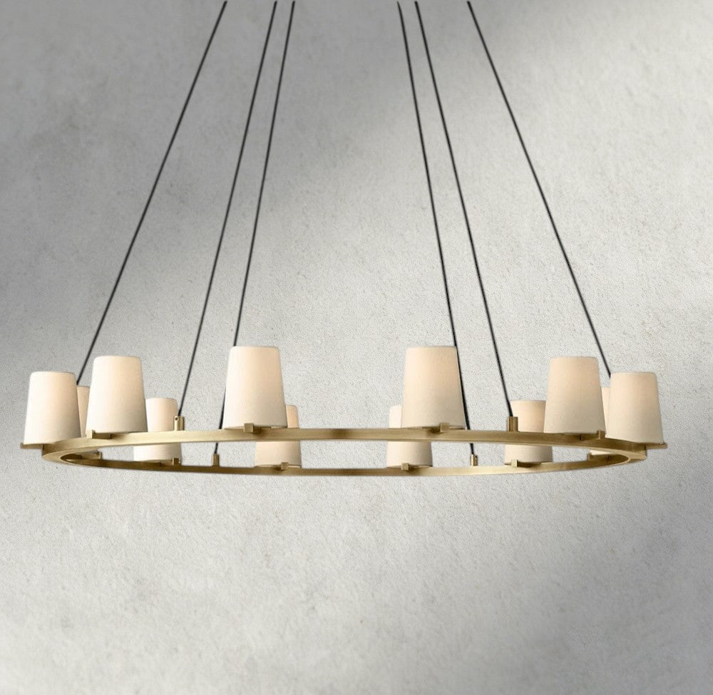 Pauillac Fabric Shade Round Chandelier 36", 48", 60" - Brig Lighting