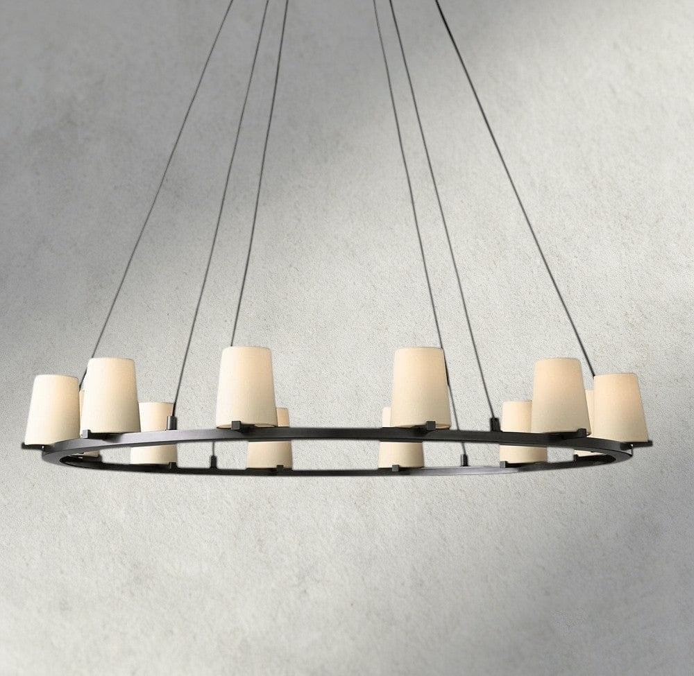 Pauillac Fabric Shade Round Chandelier 36", 48", 60" - Brig Lighting