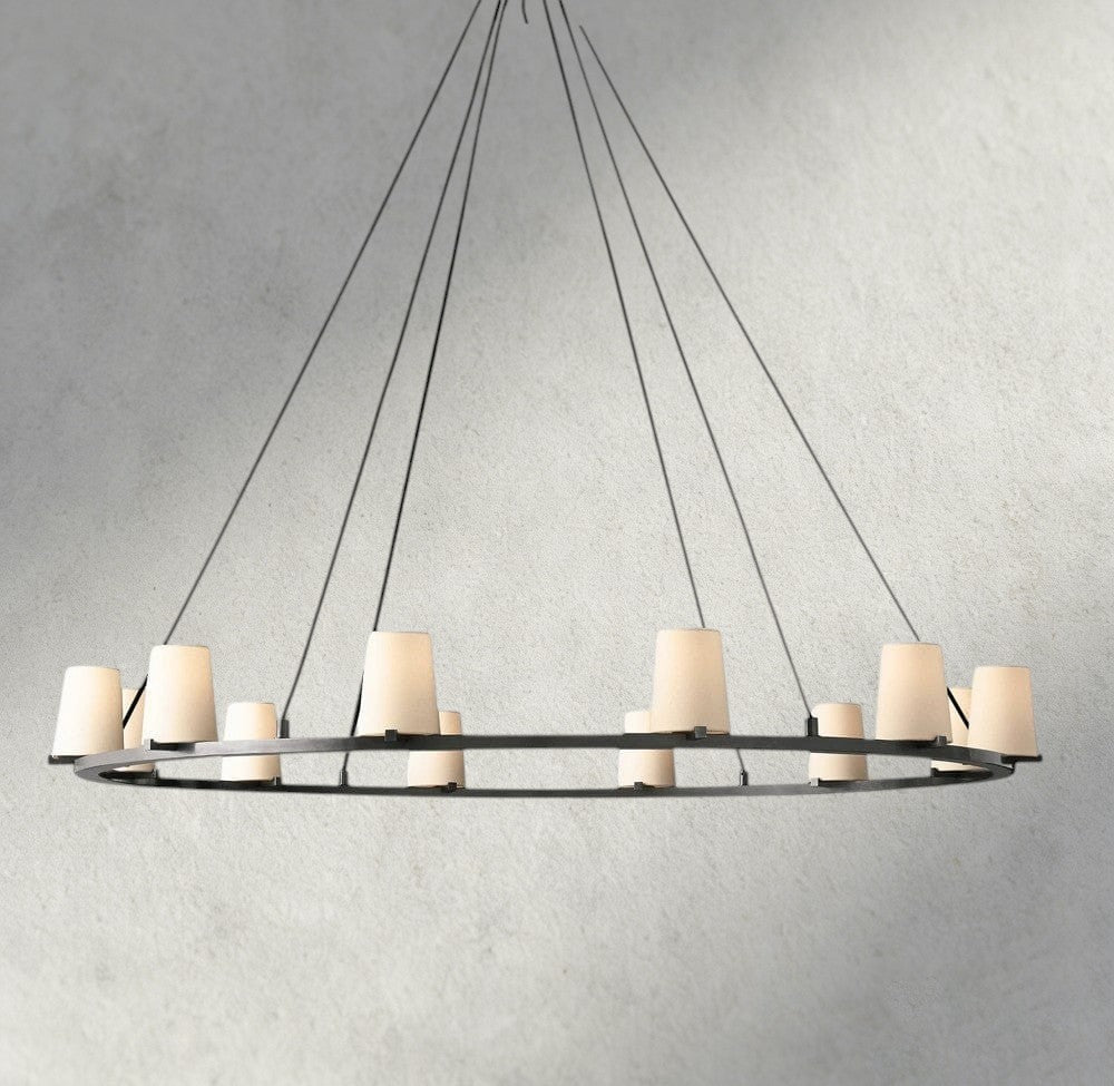 Pauillac Fabric Shade Round Chandelier 36", 48", 60" - Brig Lighting