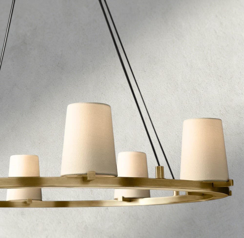 Pauillac Fabric Shade Round Chandelier 36", 48", 60" - Brig Lighting