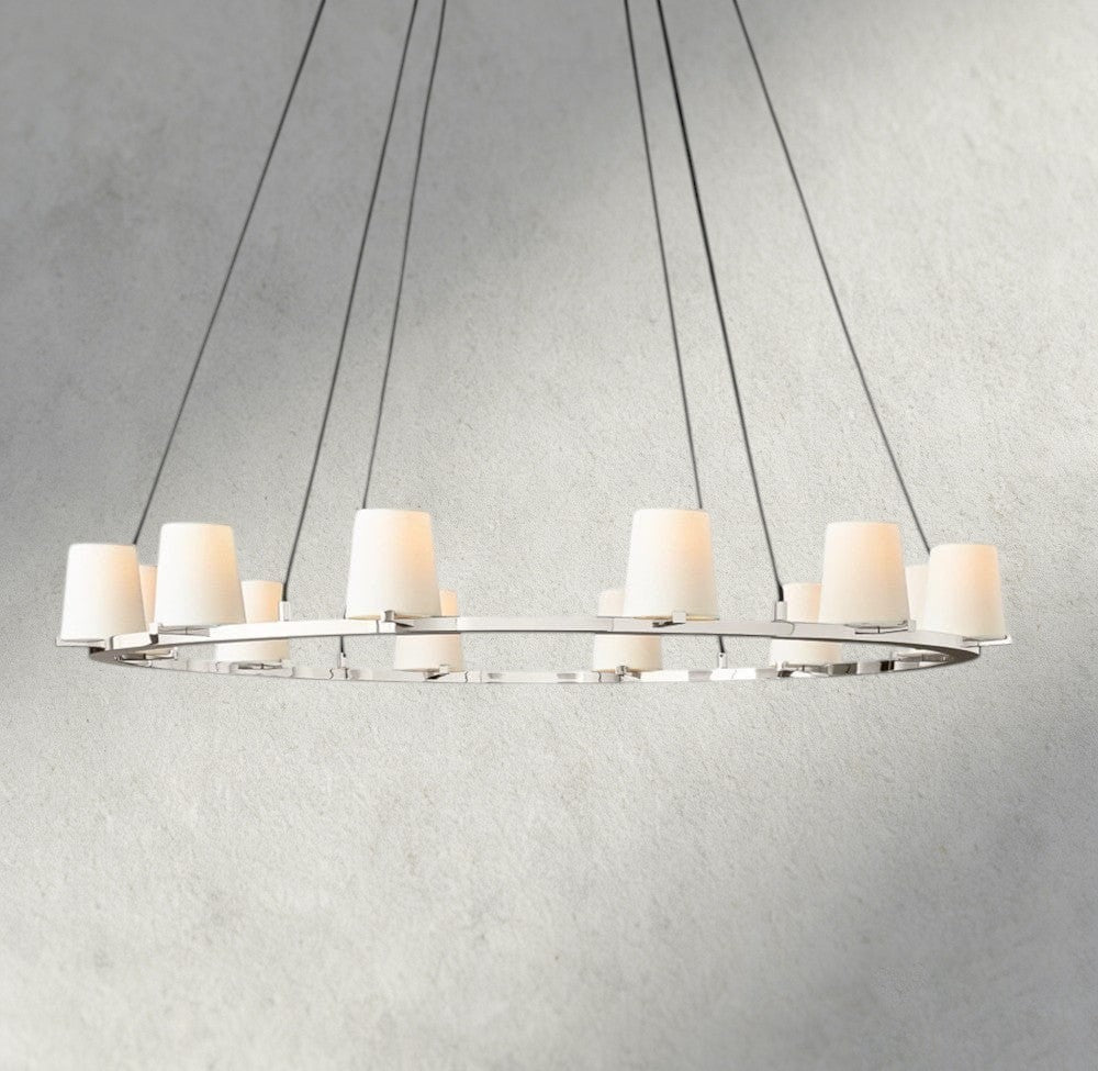 Pauillac Fabric Shade Round Chandelier 36", 48", 60" - Brig Lighting