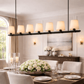 Pauillace Fabric Shade Linear Chandelier - briglamps