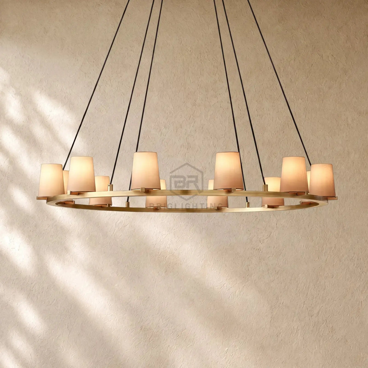 Pauillacia Fabric Shade Round Chandelier