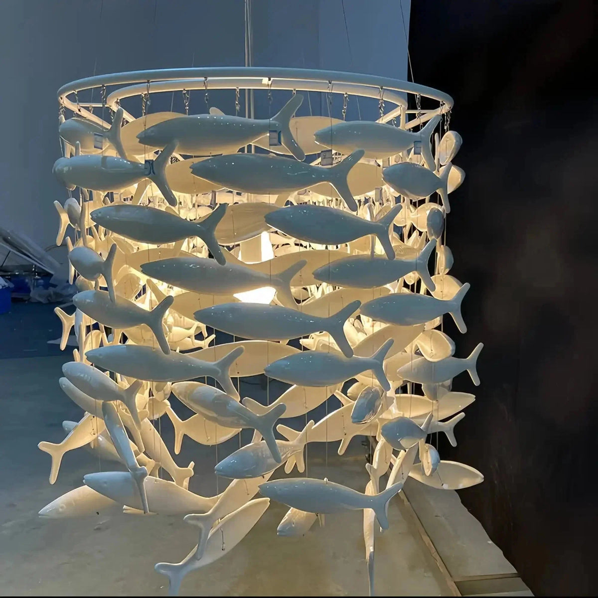 Porcelain Fish Shaped Dining Table Chandelier - Brig Lighting