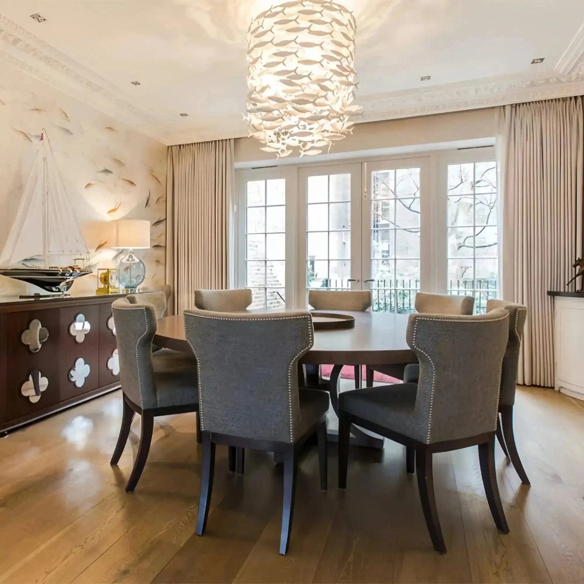 Porcelain Fish Shaped Dining Table Chandelier - Brig Lighting