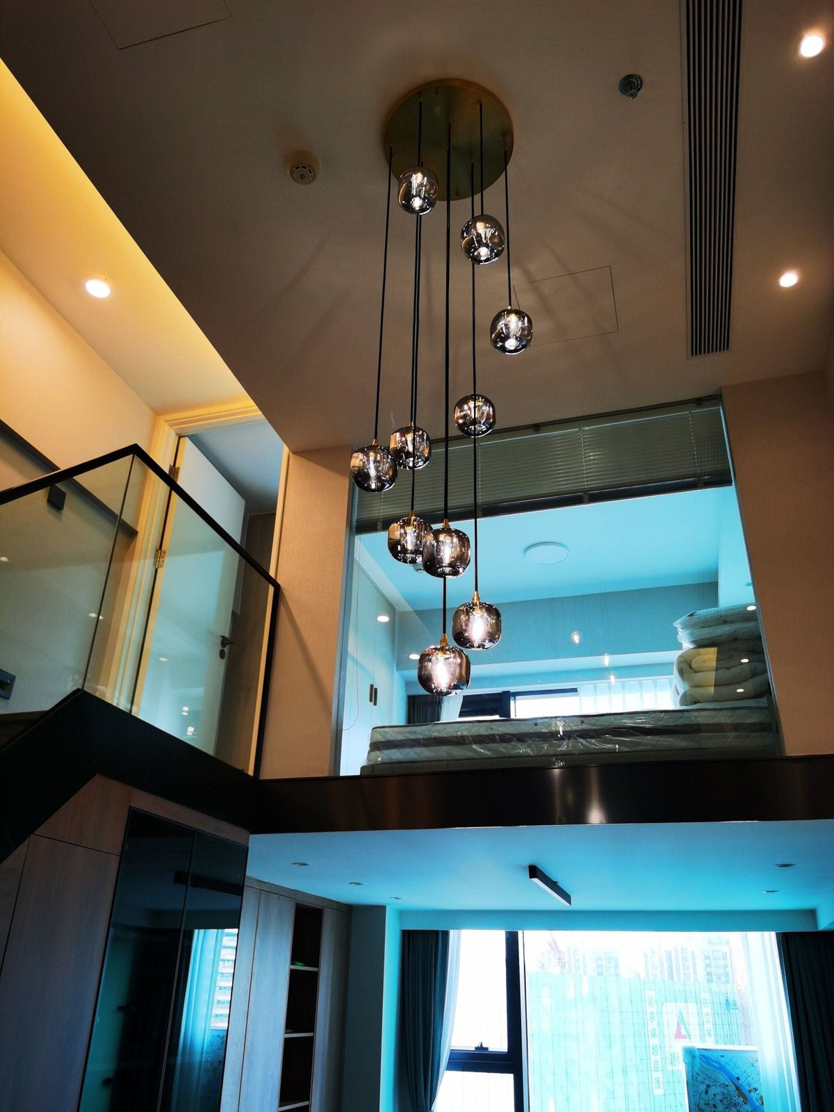 Post - modern Extra - long Pendant Light Fixtures for Staircase/High - ceiling Space/Foyer - briglamps